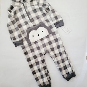 New with tags Just One You by Carter's plaid grey and white 3/4 zip up outfit